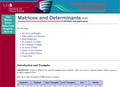 Matrices and Determinants Methods and application