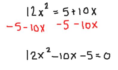 standard form quadratic equation